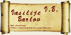 Vasilije Barlov vizit kartica